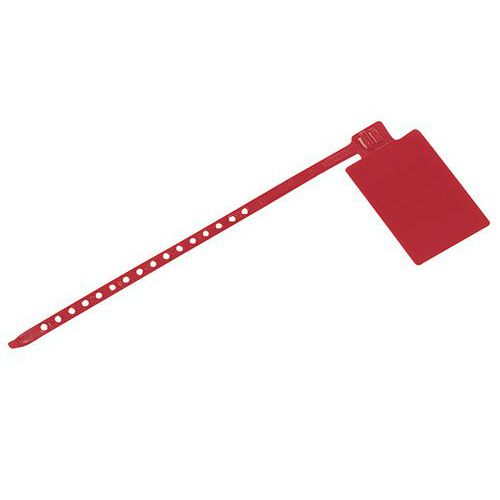 CEP - Étiquette à lien rouge réglable et réutilisable - Polypropylène 48x65mm - Recyclable