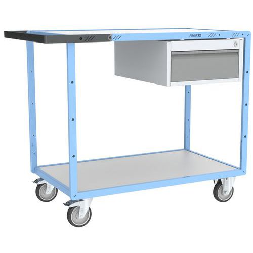 Fimm - Servante d'atelier équipée - 1 tiroir, 250 kg, plateau mélaminé, éco-responsable