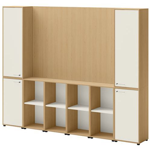 Ensemble Meuble Tv Et Rangement Ivo N°1 Chêne/porte Blanc