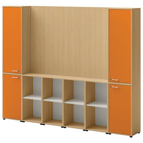 Ensemble Meuble Tv Et Rangement Ivo N°1 Chêne/porte Orange