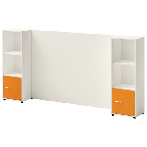 Ensemble Meuble Tv Et Rangement Ivo N°3 Blanc/porte Orange