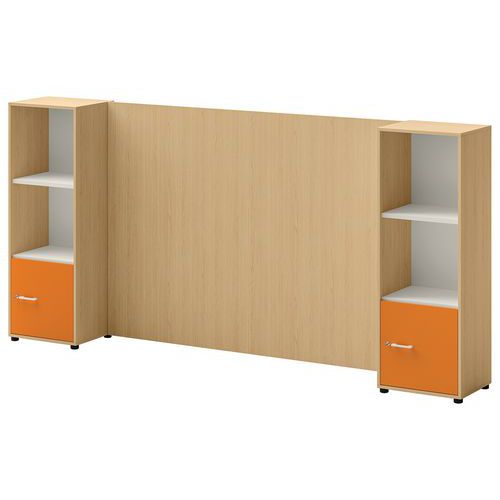Ensemble Meuble Tv Et Rangement Ivo N°3 Chêne/porte Orange