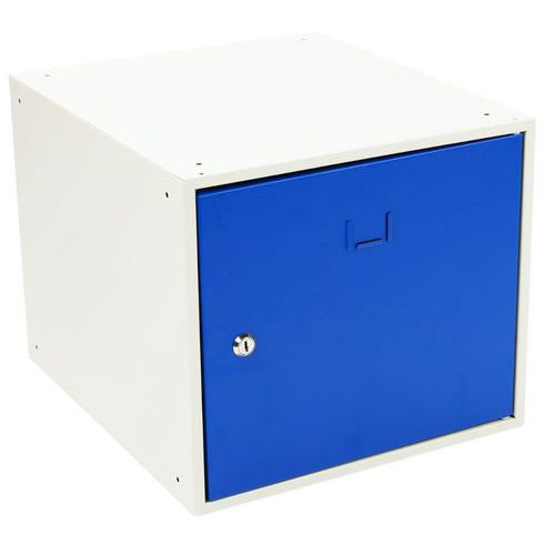 Manutan Expert - Casier individuel à clé - Acier blanc/bleu - H350xL400xP450mm - 1 case - Montage facile