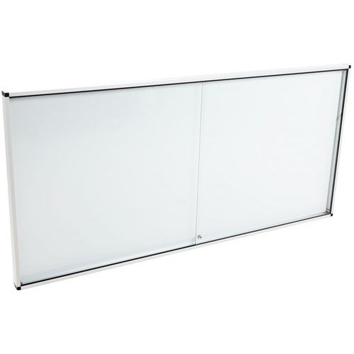 Manutan Expert - Vitrine d'intérieur 2 portes - 2026x967mm Blanc - Magnétique - Fond Acier - Idéale Lean Management