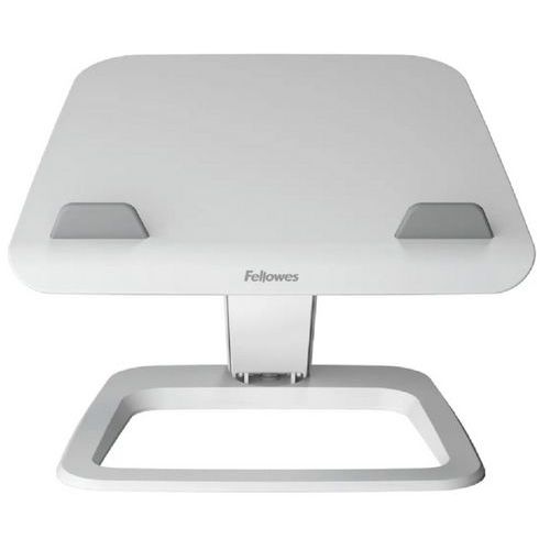 Fellowes - Support PC Portable Hana ABS Acier Blanc - Charge 4.5kg - Hauteur Réglable 40.6cm - Ergonomique