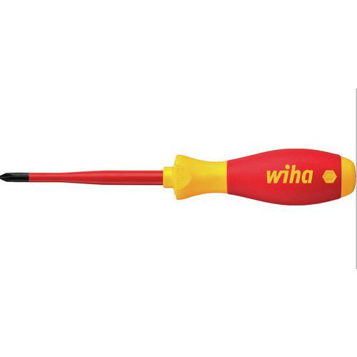 Wiha - Tournevis Phillips SoftFinish electric slimFix PH1 x 80mm - Isolation 1000V - Vissage précis