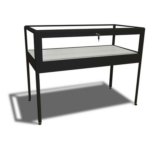 Vitrine Exposition Table Tiroir - 100x60x95 Cm - Noir