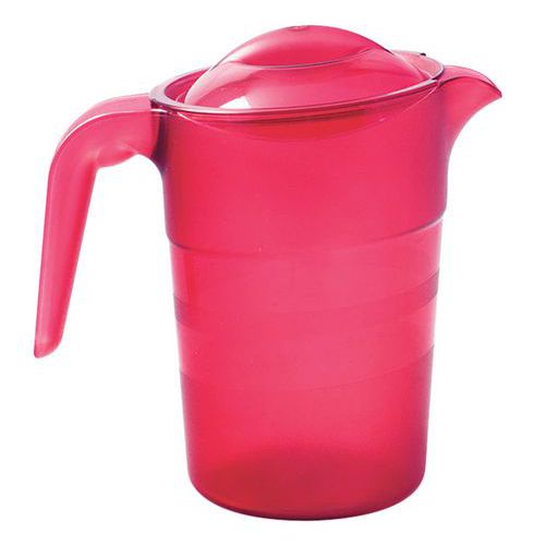 Pichets Copolyester 15l Avec Couvercle - Rouge Transparent
