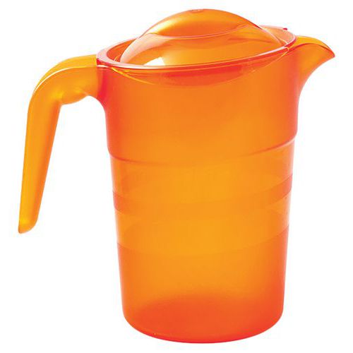 Pichets Copolyester 1 L Avec Couvercle - Orange Transparent