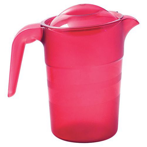 Pichets Copolyester 1 L Avec Couvercle - Rouge Transparent