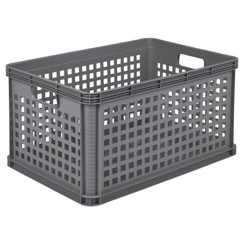 Boite De Rangement Ajourée 64 L - Gris