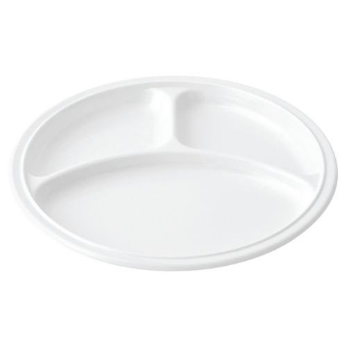 Assiettes Rondes 3 Compartiments Mélamine - Ø 215 Cm - Blanc