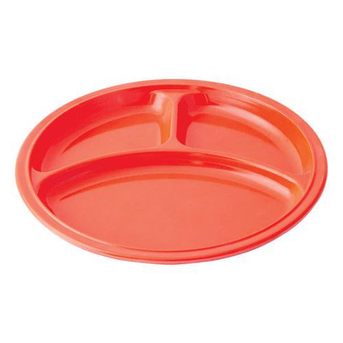 Assiettes Rondes 3 Compartiments Mélamine - Ø 215 Cm - Rouge