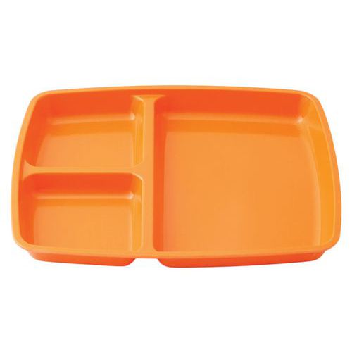 Plateaux à 3 Compartiments Mélamine - Orange