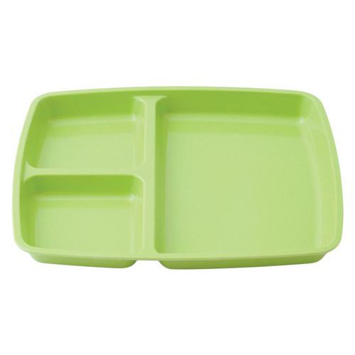 Plateaux à 3 Compartiments Mélamine - Verte