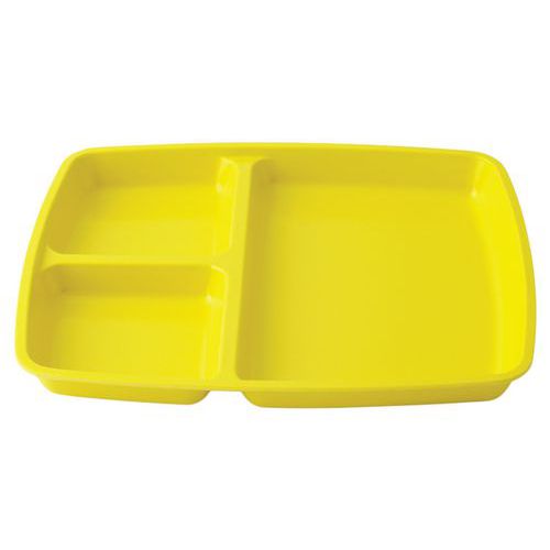 Plateaux à 3 Compartiments Mélamine - Jaune