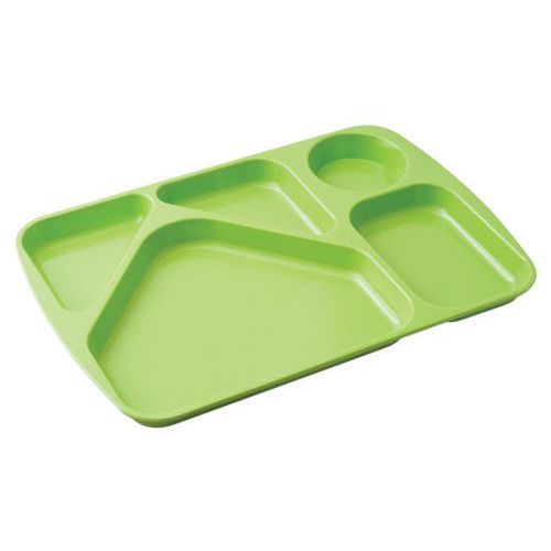 Plateaux à 5 Compartiments Mélamine - Verte