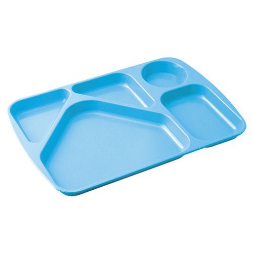 Plateaux à 5 Compartiments Mélamine - Bleu