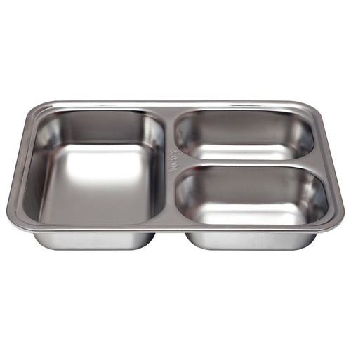Plateaux 3 Compartiments Profonds Inox 24 X 17 X 42 Cm