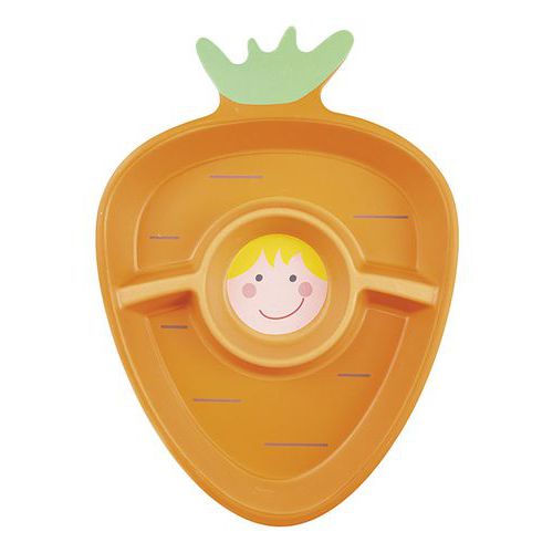 Assiettes à Compartiments En Mélamine - Forme Carotte