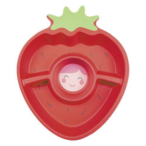 Assiettes à Compartiments En Mélamine - Forme Fraise