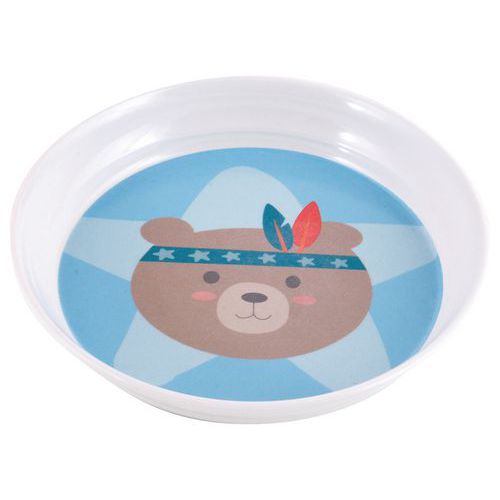 Assiettes Creuses Ø 185 Cm Mélamine Blanche - Ourson Futé