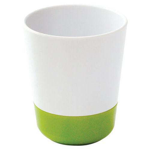 Gobelets 16 Cl Mélamine Blanche Avec Antidérapant - Vert