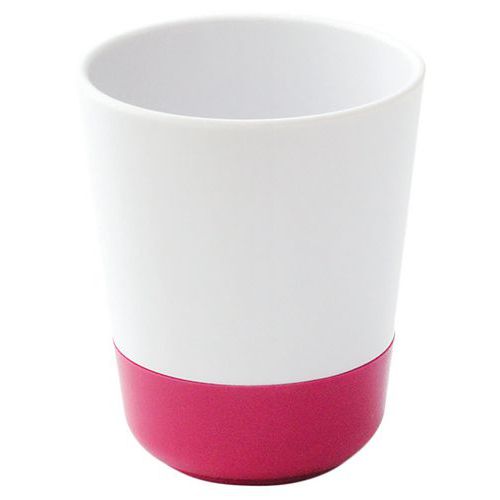 Gobelets 16 Cl Mélamine Blanche Avec Antidérapant - Fuchsia