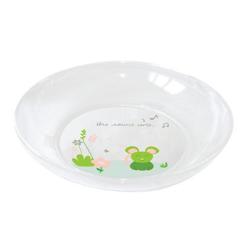 Assiettes Creuses Copolyester Transparent Décor Souris Verte