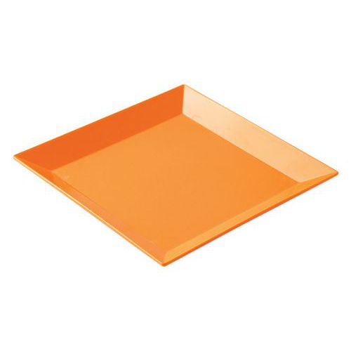 Assiettes Carrées 19 X 19 Cm Mélamine - Orange