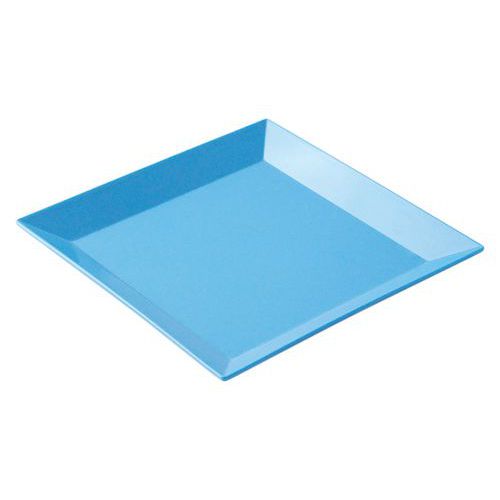 Assiettes Carrées 19 X 19 Cm Mélamine - Bleu