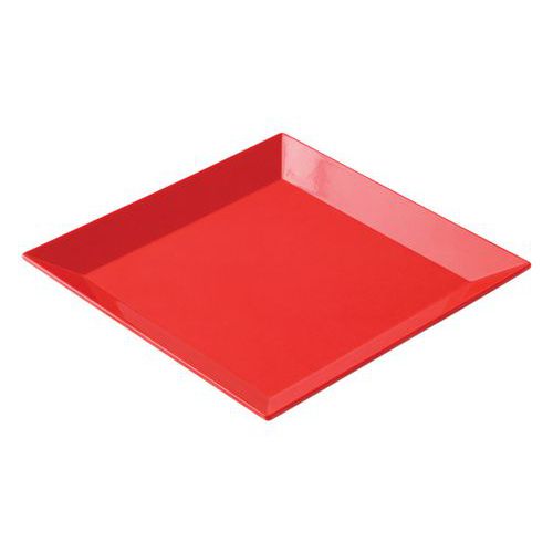 Assiettes Carrées 19 X 19 Cm Mélamine - Rouge