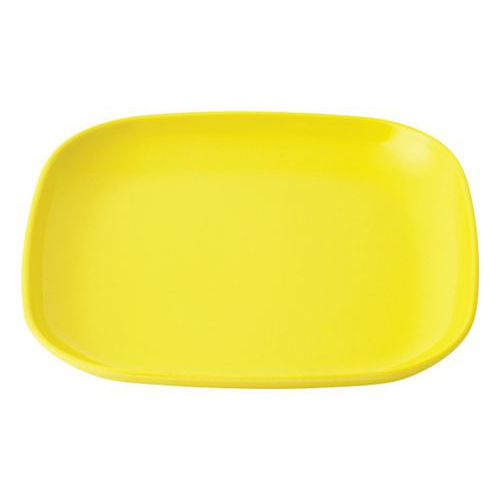 Assiettes Carrées Multi-usage Mélamine - Jaune
