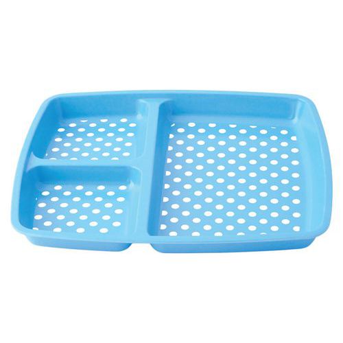 MATANA Lot De 5 Plateaux à Compartiments Blancs à Bord Doré - 6 Sections - 31cm - Pour Apéritifs, Fêtes, Pique-nique