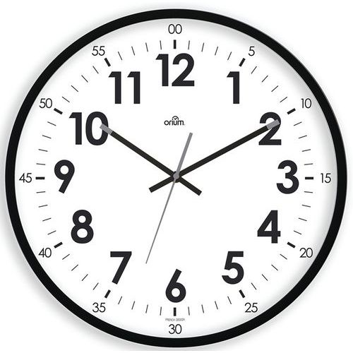 Orium - Horloge Murale Quartz Silencieuse Oris Ø40 cm Noire - ABS Recyclable - Pile AA Incluse