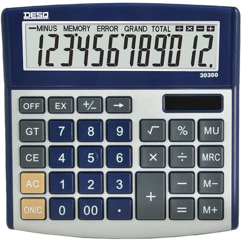 Calcultarice Large Desq Business Classy Métallique Grise