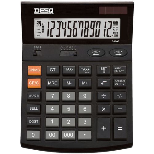 Calculatrice Large Desq Heavy Duty 12 Chiffres 30666 - Desq