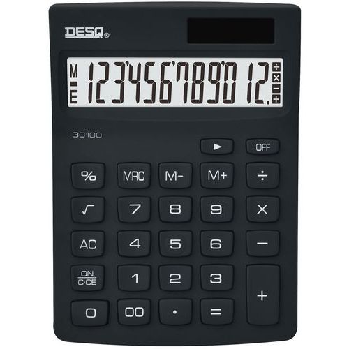 Calculatrice Compacte New Generation 12 Chiffres Noire-desq