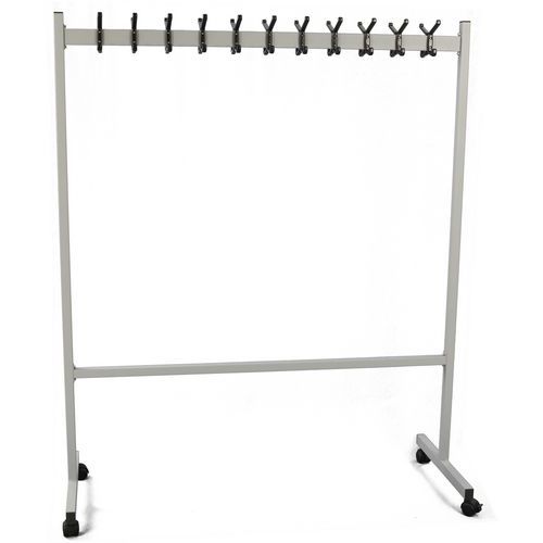 V-Part - Portant mobile double accès - 22 crochets, Argent, 170x140x55cm - Robuste et pratique