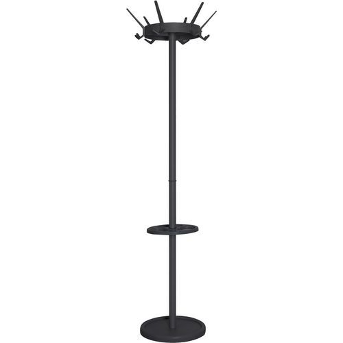 V-Part - Porte-manteaux Crown avec porte-parapluie - Noir - 18 patères - 180cm hauteur - Design élégant