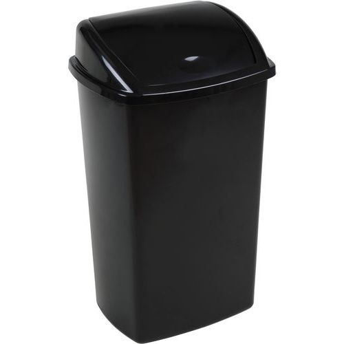 V-Part - Poubelle à couvercle basculant 50L Noir - Gestion des déchets robuste et pratique