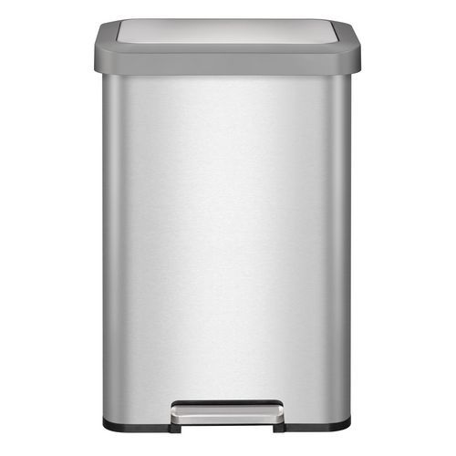 EKO - Poubelle à pédale Cozy 45L Argent/Zingué - Acier Inoxydable - Design Moderne