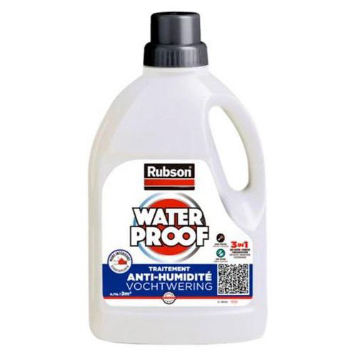 Rubson - Revêtement Waterproof Intérieurs - Traitement Murs Humides - 750 mL Transparent