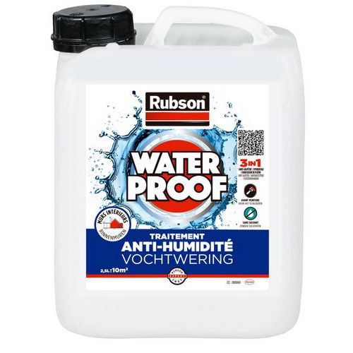 Rubson - Revêtement Murs Intérieurs Humides - Transparent 2.5 L - Imperméable