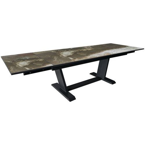 Table Amber 180/230/280 X 100 Cm Dekton/alu Trilium/graphite