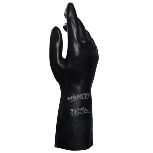 Mapa Professional - Gants de protection chimique néoprène UltraNeo 420 - Taille 8 - Lot de 12 paires - Normes EN 374 et EN 388