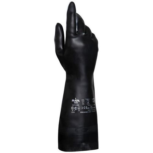 Mapa Professional - Gants Néoprène UltraNeo 450 Longue Manchette - Taille 10 - Protection Chimique - Lot de 12 paires