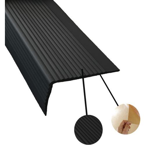 Nez De Marche Cornière Souple 3m Noir Adhésif