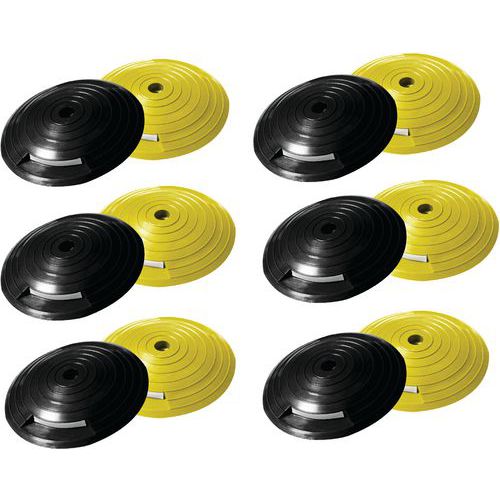 Plot De Balisage Réfléchissant 6 Noirs+6 Jaunes