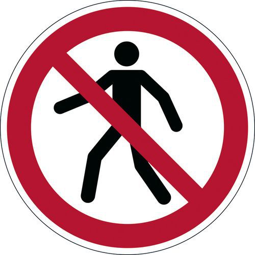 Durable - Pictogramme Adhésif Interdit aux Piétons - Rond 430mm PVC Rouge/Blanc - Signalétique Sécurité ISO 7010
